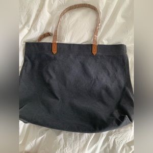Madewell Canvas Transport Tote in Black and Brown